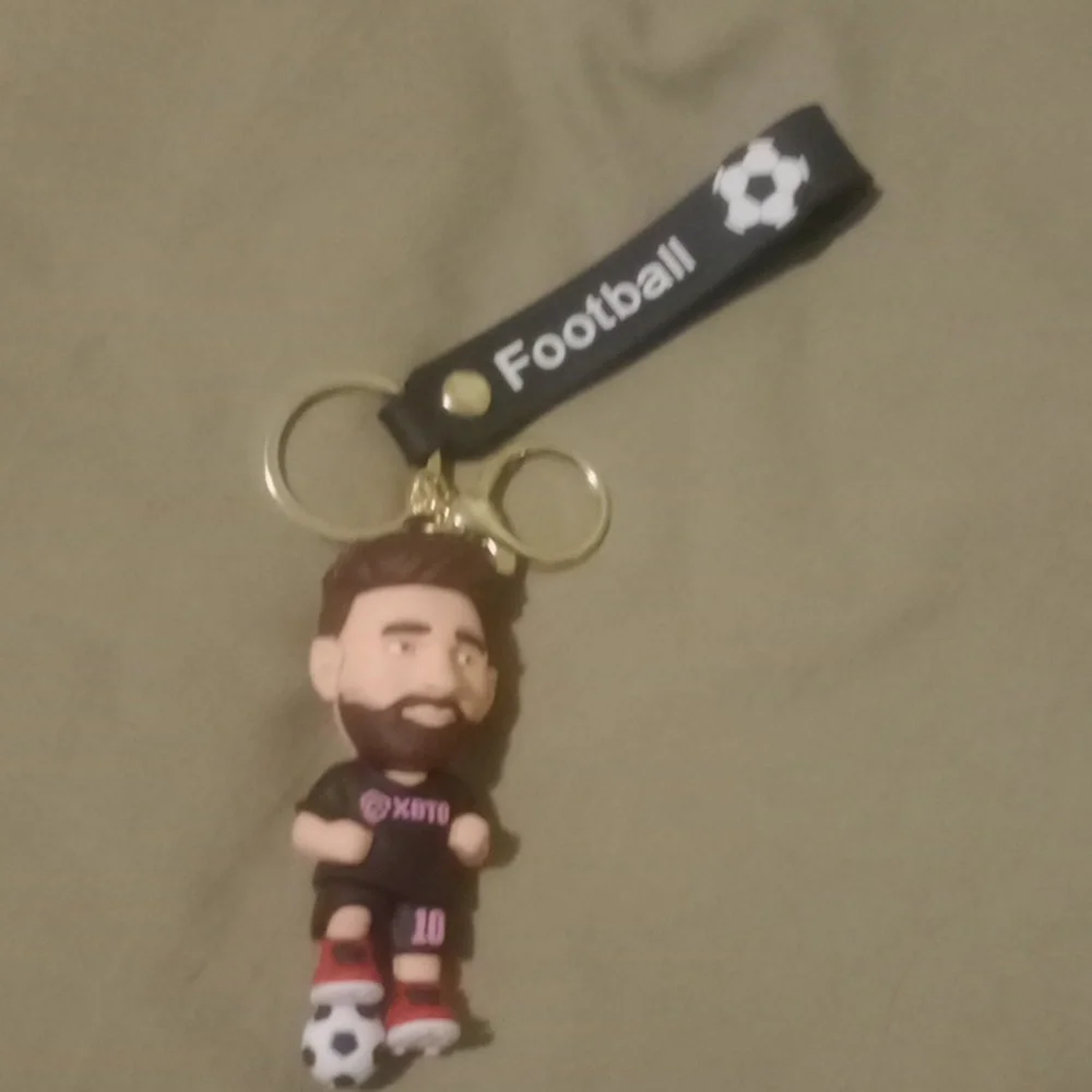 Soccer Player Keychain with Black and White Details, #10 MESSI